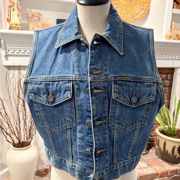 Calvin Klein 90s Blue Denim Vest size S - Picture 2 of 5